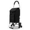 Chariot de courses pliable monte escalier aluminium noir - vounat.shop