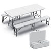 Ensemble de Table et bancs camping pliables 180cm HDPE blanc - vounat.shop
