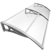 Auvent de porte marquise 200x80 cm transparent en Polycarbonate anti UV - vounat.shop