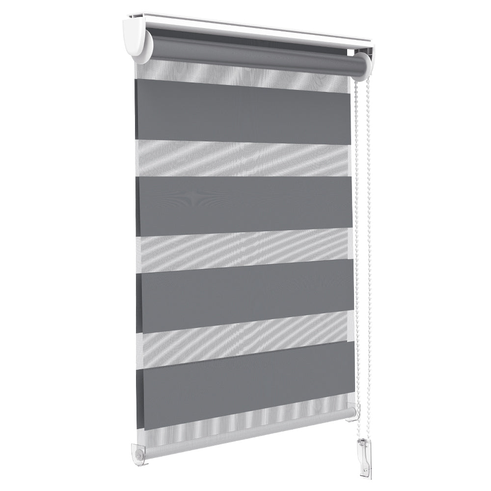 Store enrouleur jour nuit double 45x150cm Gris - vounat.shop