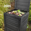 Composteur de jardin 300L Qualité Supérieure pour Jardin Déchets Imitation Style bois noir - vounat.shop