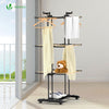 Sechoir a linge etendoir pliable 3 niveaux style bois noir - vounat.shop