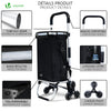 Chariot de courses pliable monte escalier aluminium avec sac isotherme noir - vounat.shop
