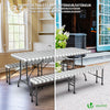 Lot 3 nappes de table et banc en PVC Vinyle style ceramique - vounat.shop