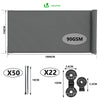 Brise vue occultant en HDPE 90g/m² 1.5x10m avec attaches de fixation gris - vounat.shop
