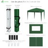 Tonnelle de Jardin 3x3m Pliable avec portes et fenêtres Vert - vounat.shop
