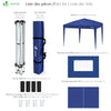 Tonnelle de Jardin 3x3m Pliable avec portes et fenêtres Bleu - vounat.shop