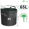 Lot 5 sacs de plantation non tisse 65L avec poignee Noir - vounat.shop