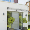 Auvent de porte marquise 200x80 cm transparent en Polycarbonate anti UV - vounat.shop