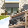 Auvent retractable manuel sans percage 300cm Gris - vounat.shop
