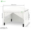 Tonnelle de Jardin 3x3m Pliable avec portes et fenêtres Blanc - vounat.shop