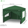 Tonnelle de Jardin 3x3m Pliable avec portes et fenêtres Vert - vounat.shop