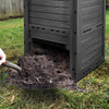 Composteur de jardin 300L Qualité Supérieure pour Jardin Déchets Imitation Style bois noir - vounat.shop
