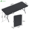 Table de camping pique nique pliable 180cm HDPE polyrotin noire - vounat.shop