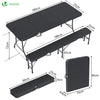 Ensemble de Table et bancs camping pliables 180cm HDPE Style Polyrotin noir - vounat.shop