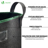Lot de 3 sacs de plantation non tisse 200L avec poignee Noir - vounat.shop