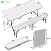 Ensemble de Table et bancs camping pliables 180cm HDPE blanc - vounat.shop