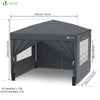 Tonnelle de Jardin 3x3m Pliable avec portes et fenêtres Gris - vounat.shop