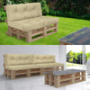 Lot de 2 Coussins pour palettes en bois beige - vounat.shop