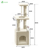 Arbre à Chat 88cm avec Corde Griffoir Plateforme Niche Beige - vounat.shop