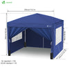 Tonnelle de Jardin 3x3m Pliable avec portes et fenêtres Bleu - vounat.shop