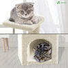 Arbre à Chat 88cm avec Corde Griffoir Plateforme Niche Beige - vounat.shop