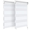 Lot de 2 Store enrouleur jour nuit double 50x150cm Blanc - vounat.shop