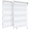 Lot de 2 Store enrouleur jour nuit double 55x150cm Blanc - vounat.shop
