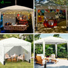 Tonnelle de Jardin 3x3m Pliable avec portes et fenêtres Blanc - vounat.shop