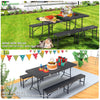 Table de camping pique nique pliable 180cm HDPE polyrotin noire - vounat.shop