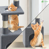 Arbre à Chat 88cm avec Corde Griffoir Plateforme Niche Gris - vounat.shop