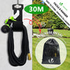 Tuyau d’Arrosage Extensible 30m avec Récipient Savon et accessoires noir - vounat.shop