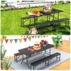 Ensemble de Table et bancs camping pliables 180cm HDPE Style Polyrotin noir - vounat.shop