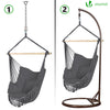 Chaise suspendue hamac avec 2 oreillers Gris - vounat.shop