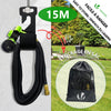Tuyau d’Arrosage Extensible 15m avec Récipient Savon et accessoires noir - vounat.shop