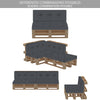 Lot de 4 Coussins pour palettes en bois gris - vounat.shop