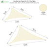 Voile d’ombrage Triangle Imperméable Polyester avec Corde 3x3x3m Beige - vounat.shop