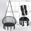 Fauteuil suspendu avec coussin rond noir - vounat.shop