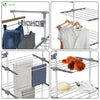Sechoir a linge inox etendoir robuste ailes pliables 4 niveaux - vounat.shop