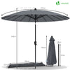 Parasol inclinable 270cm Shanghai avec housse de protection gris - vounat.shop