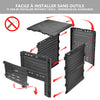 Composteur de jardin 300L Qualité Supérieure pour Jardin Déchets Imitation Style bois noir - vounat.shop