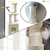 Arbre à Chat 88cm avec Corde Griffoir Plateforme Niche Beige - vounat.shop