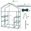Serre de jardin avec etageres et bache PE renforcee 135g/m2 143x73x195cm - vounat.shop