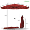 Parasol inclinable 270cm Shanghai avec housse de protection rouge - vounat.shop