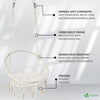 Fauteuil suspendu avec coussin rond beige - vounat.shop