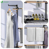 Sechoir a linge etendoir pliable 3 niveaux style bois noir - vounat.shop