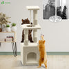 Arbre à Chat 88cm avec Corde Griffoir Plateforme Niche Beige - vounat.shop