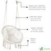 Fauteuil suspendu avec coussin beige - vounat.shop