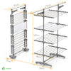 Sechoir a linge etendoir ailes pliables 4 niveaux avec maille - vounat.shop