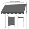 Auvent retractable manuel sans percage 300cm Gris - vounat.shop